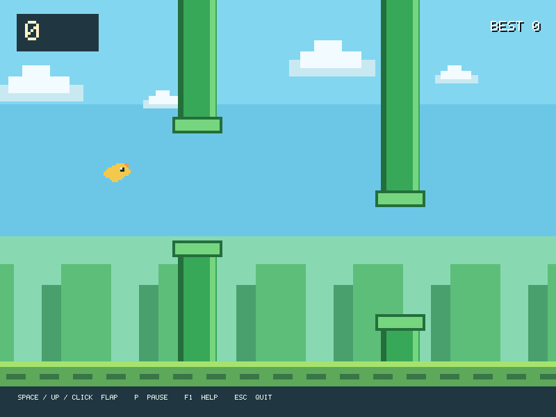 Actual keyboard flaps approach the first pipe gap.